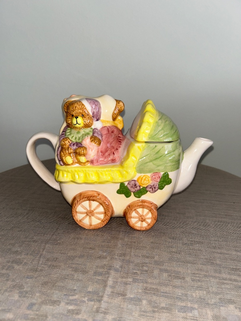 Teddy Bear Baby Buggy Teapot